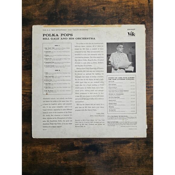 Bill Gale and His Orchestra Polka Pops LX-1117 Vik High Fidelity - Picture 2 of 6